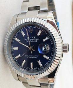 Replica Uhr Rolex Datejust 22 (40 mm) 126300 Oyster band (Blaues Zifferblatt) Edelstahl 316L Automatikwerk