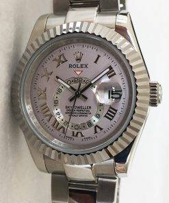 Replica Uhr Rolex Sky-Dweller 01 (42 mm) Graues Zifferblatt Oystersteel Edelstahl 316L Automatikwerk