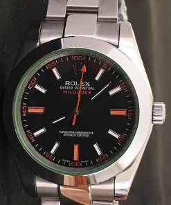 Replica Uhr Rolex Milgauss 01 (40 mm) 116400GV (schwarzes Zifferblatt) Oystersteel Edelstahl 316L Automatikwerk