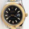 Replica Uhr Rolex Datejust 25 (41mm) 126333 Oyster band (Schwarzes Zifferblatt) Gold Edelstahl 316L Automatikwerk