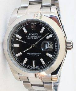 Replica Uhr Rolex Datejust 24 (41 mm) 126300 Oyster band (Schwarzes Zifferblatt) Edelstahl 316L Automatikwerk