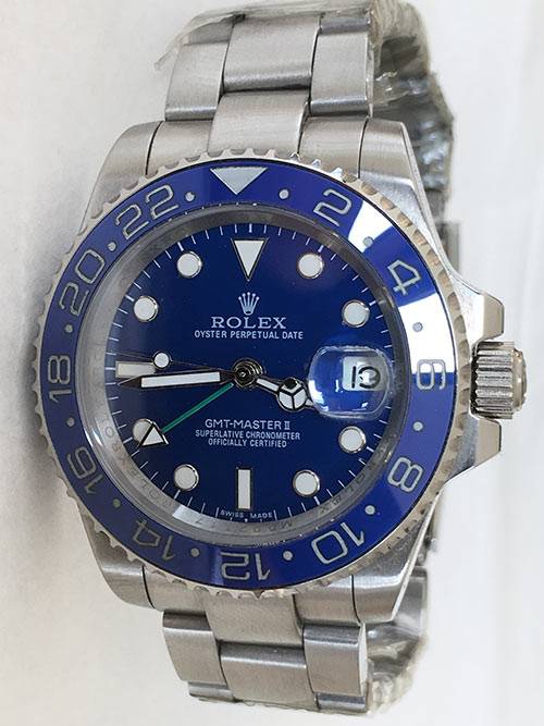 Replica Uhr Rolex Gmt-master ll 06 (40 mm) 116710ln blau Austernband Date (Blaues Zifferblatt) Edelstahl 316L Automatikwerk