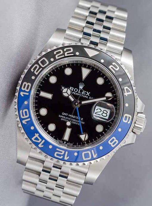 Replica Uhr Rolex Gmt-master ll 03 (40 mm) 116710BLNR Batman Blau/Schwarz Jubiläumsband Date (schwarzes Zifferblatt) Edelstahl 316L Automatikwerk
