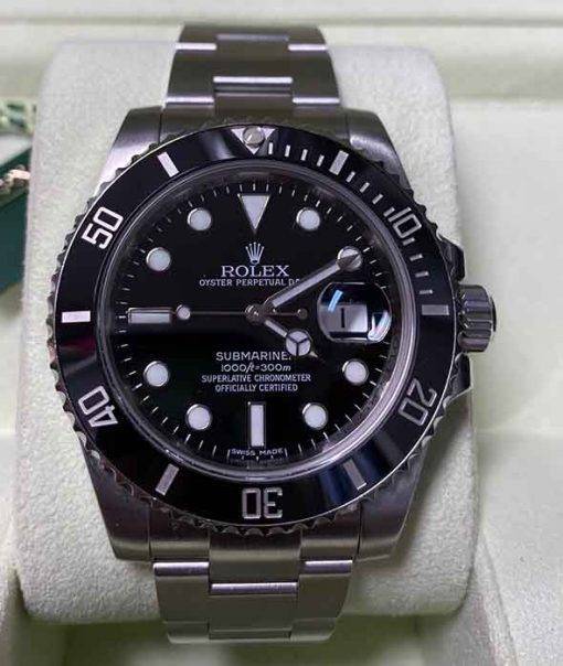 Replica Uhr Rolex Submariner 01 (40mm) 116610LN Date Oystersteel (schwarzes Zifferblatt) Edelstahl 316L Automatikwerk