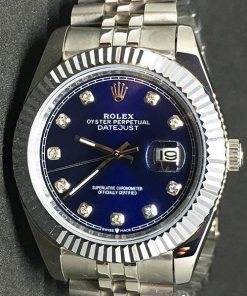 Replica Uhr Rolex Datejust 31 (40mm) (Jubilee band) Blaues Zifferblatt (Diamanten) Edelstahl 316L Automatikwerk