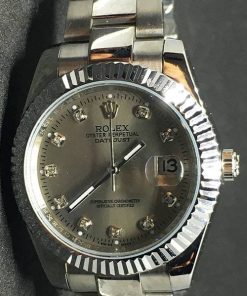Replica Uhr Rolex Datejust 33 (40mm) (Jubilee band) Graues Zifferblatt (Diamanten)Edelstahl 316L Automatikwerk