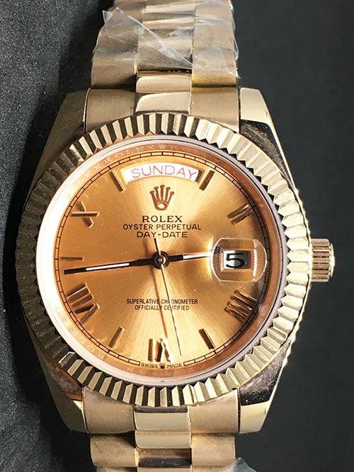 Replica Uhr Rolex Day-Date 11 (40mm) Goldzifferblatt (President band) Edelstahl 316L Gold Automatikwerk