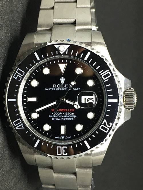 Replica Uhr Rolex Sea Dweller 03 Deepsea (43mm) schwarzes Zifferblatt Oystersteel Edelstahl 316L Automatikwerk (Datumslupe)