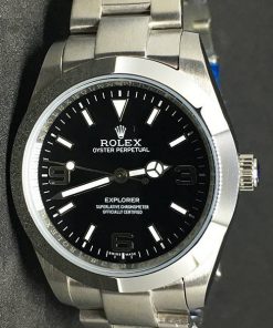 Replica Uhr Rolex Explorer 01 (39mm) 214270 (schwarzes Zifferblatt) Oystersteel Edelstahl 316L Automatikwerk