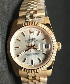 Replica Uhr Rolex Datejust 38 (36 mm) (Jubilee band) (weißes Zifferblatt) Edelstahl 316L Automatikwerk, Gold