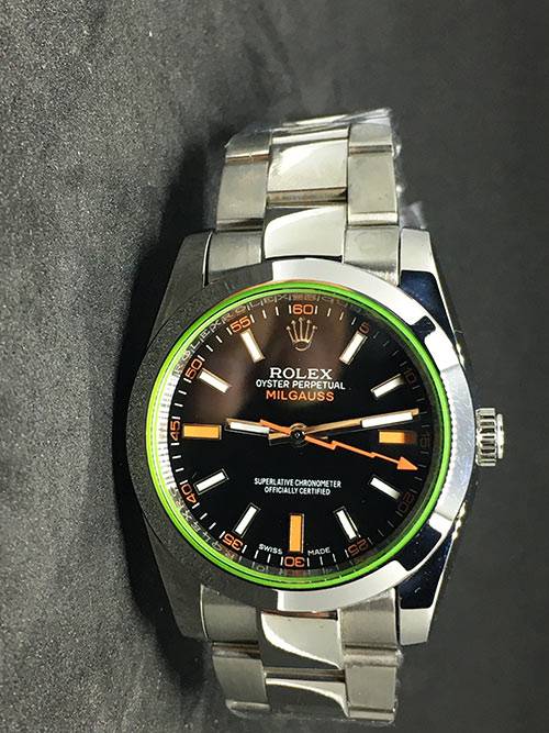 Replica Uhr Rolex Milgauss damen 01 (36 mm) oyster band (schwarzes Zifferblatt) Edelstahl 316L Automatikwerk,