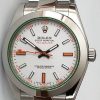 Replica Uhr Rolex Milgauss 02 (40 mm) 116400GV (weißes Zifferblatt) Oystersteel Edelstahl 316L Automatikwerk