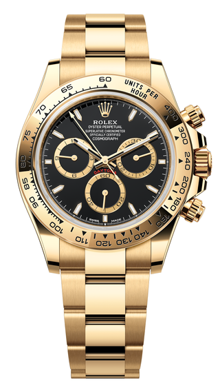 Replica Uhr Rolex Daytona 01 cosmograph (40mm) 126508 18k Yellow Gold Oyster Bracelet Schwarzes Zifferblatt Oystersteel Edelstahl 904L mit 18 Karat vergoldet Automatikwerk