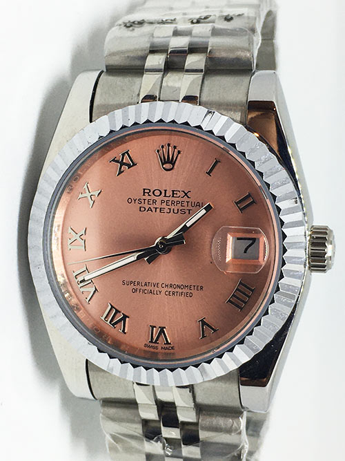 Replica Uhr Rolex Datejust 42 (36mm) (Jubilee band) Rosa Zifferblatt / Edelstahl 316L Automatikwerk