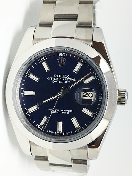 Replica Uhr Rolex Datejust 19 (40 mm) 126300 Oyster band (Blaues Zifferblatt) Edelstahl 316L Automatikwerk